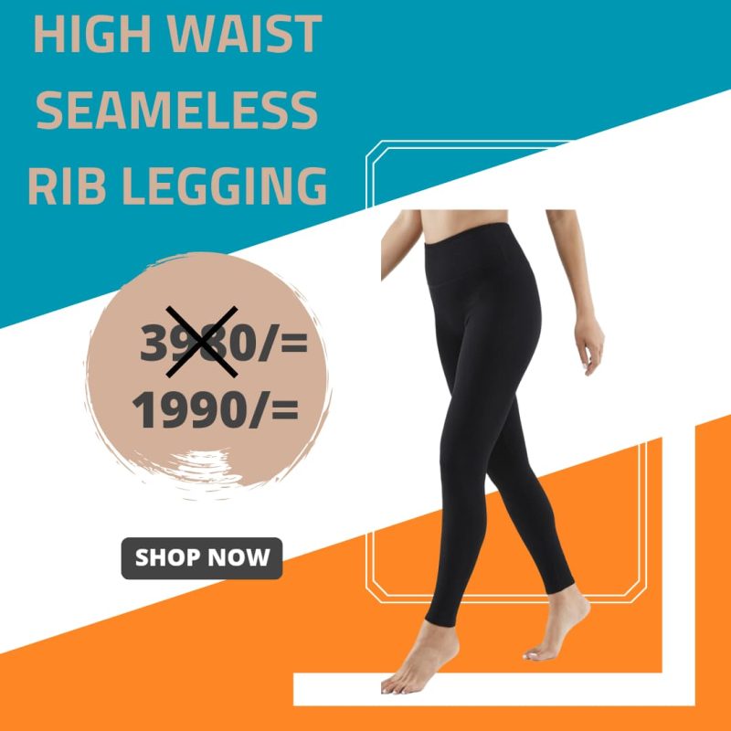 High-Waisted Seamless Rib Leggings - Image 3