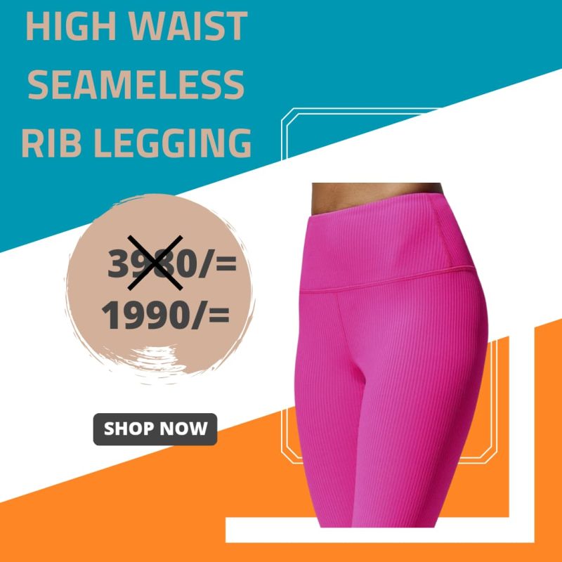 High-Waisted Seamless Rib Leggings - Image 4